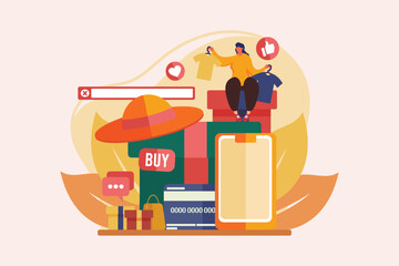E Commerce Flat Illustration Design