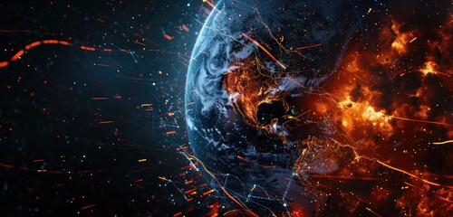 Earth Digital Network Disruption Concept Art