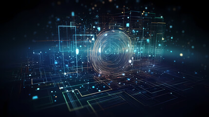 3D abstract network of neural network futuristic technology background