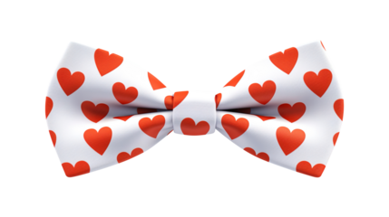 A bow tie with hearts pattern isolated on transparent background Remove png, Clipping Path, pen tool