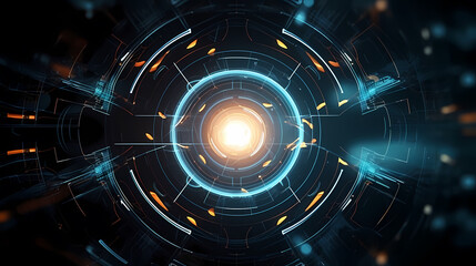Obraz premium 3D abstract network of neural network futuristic technology background