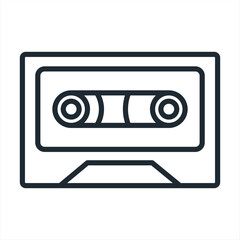 Retro audio music cassette tape vector Illustration on a white background.