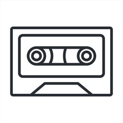 Retro audio music cassette tape vector Illustration on a white background.