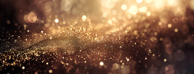 Fototapeta na wymiar Golden Sparkling Dust Particles Background