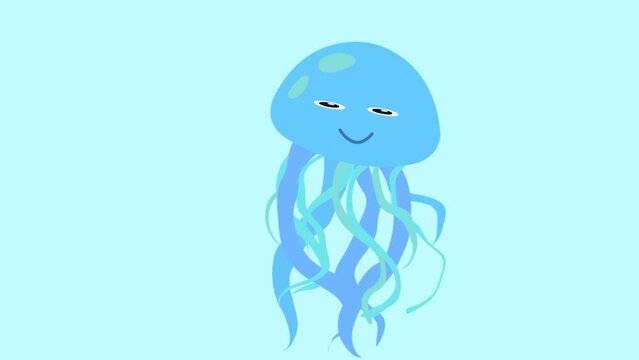 swimming squid animation