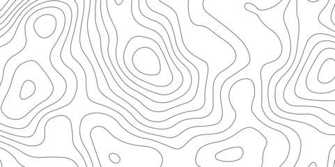 Fotobehang Abstract design with seamless pattern with lines topographic map. geographic mountain relief. retro topographic map. geographic contour map paper texture. terrain path isolated on a white background. © Arte Acuático