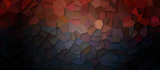 colorfull stains broken glass tile dark background. geometric pattern with 3d shapes vector Illustration. multicolor broken wall paper in decoration.  low poly crystal mosaic background.