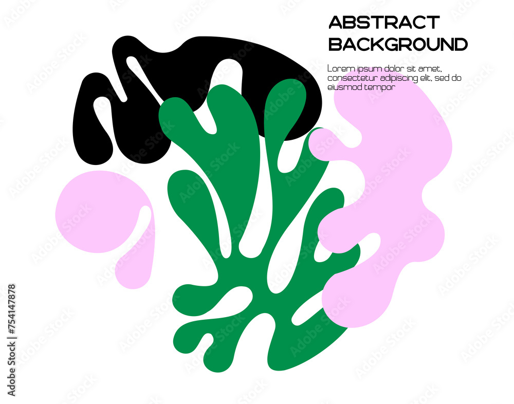 Poster modern abstract poster with creative geometric shapes. trendy elements pattern, card design. blobs, 