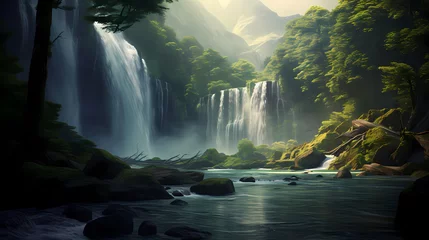 Fotobehang beautiful waterfall © Derby