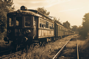 Fototapeta premium old photo of vintage 1920s train
