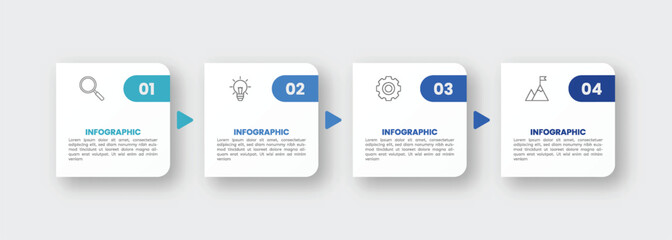 Infographic label design template with icons and 4 options or steps.