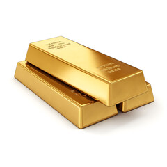 Gold bars isolated isolated on white background, clipping path
