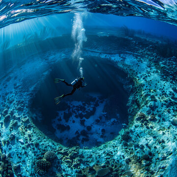 The great blue hole diving into natures underwater