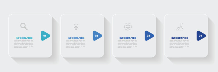 Infographic label design template with icons and 4 options or steps.