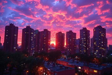 Obraz premium Dusk cloud sky over urban city professional photography