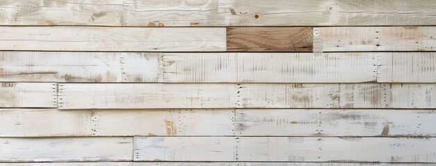 Rustic White Wooden Planks Textured Background