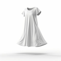 a blank white mock u dress floating in the air, product mockup.