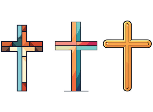 Cross isolated vector illustration.
