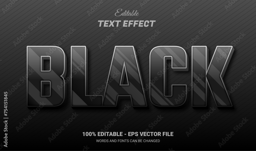 Canvas Prints black editable text effect