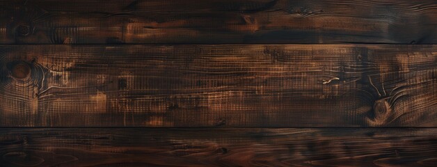 Dark Vintage Wooden Texture in Panoramic View