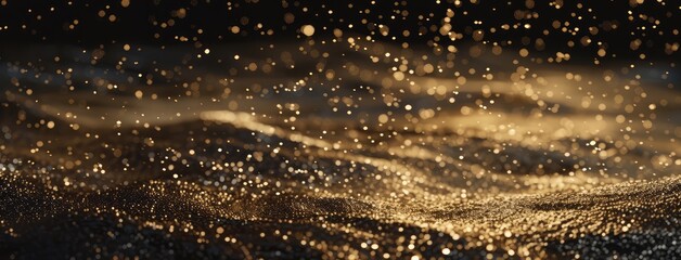 Golden Sparkles on Sand with Evening Light