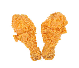 Fried chicken wings isolated on transparent background. PNG
