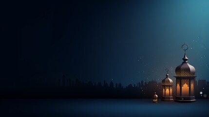 Fototapeta premium Vibrant ramadan kareem banner: traditional islamic cultural background with elegant ornamentation for festive celebrations