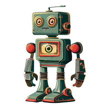 A retro robot vector illustration