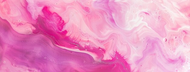 Fototapeta premium Pink and White Fluid Art Marble Texture