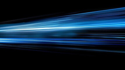 digitally generated image of blue light and stripes moving fast over black background - Powered by Adobe
