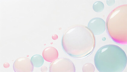 Abstract bubble design. Soap bubbles float in the air, air bubbles float in liquid. Moisture and...