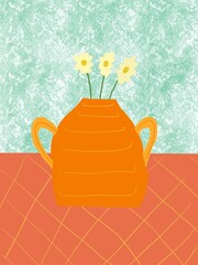 Digital still life flower illustration drawing
