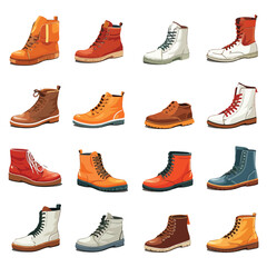 Different types of shoes vector illustration