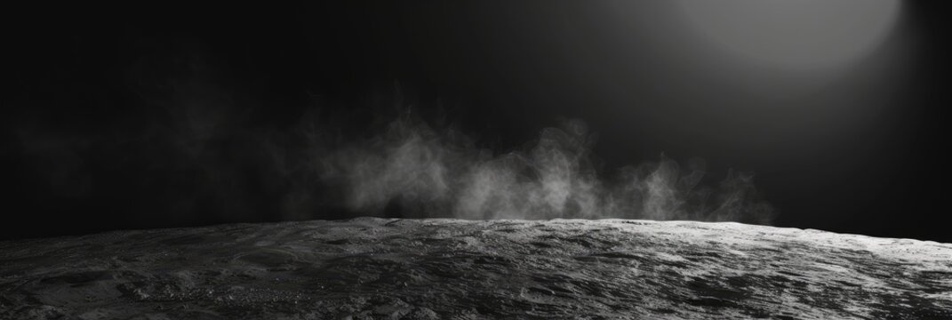 Lunar Surface with Rising Earthlight