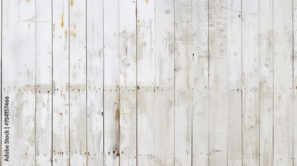 Poster grungy white painted wood planks background