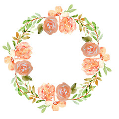 Delicate Watercolor Floral Wreath - Botanical Illustration for Home Decor and Design Projects