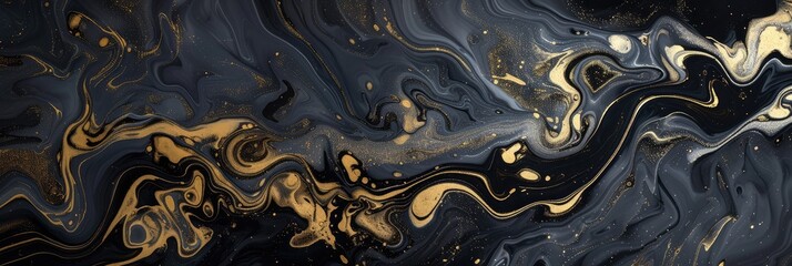 Elegant Gold and Black Marble Texture Background