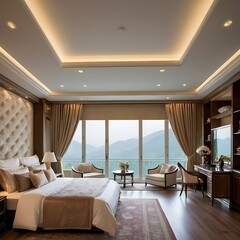 Interior design of hude bedroom