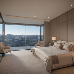 Modern bedroom in hotel