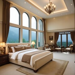 Interior design of hude bedroom