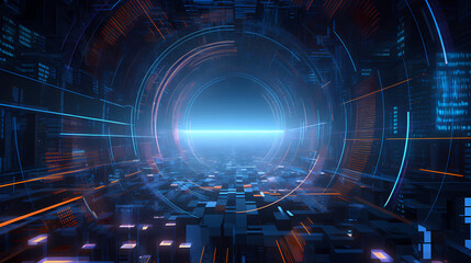 Obraz premium Premium digital art, technology concept background