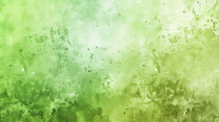 Fototapeta na wymiar Green Watercolor Gradient with Texture Splashes