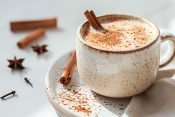 delicious Dirty Chai - A chai tea latte with a shot of espresso served in a ceramic mug