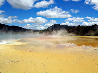 New-zealand Rotorua sulphur lake.