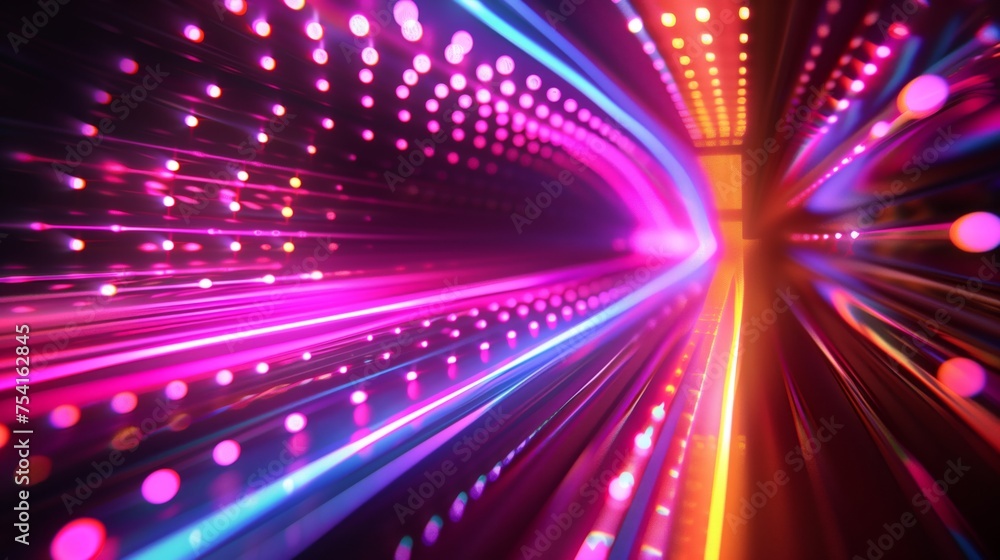Poster 3d abstract modern technology background with neon and glow backlights.