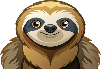 a-sloth-looking-at-me--on-white-background-illustration.eps