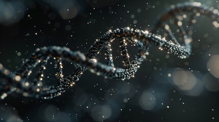 DNA molecules are comprised of two long strands that form a double helix, carrying genetic instructions for the development and functioning of organisms. - obrazy, fototapety, plakaty