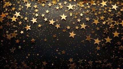 Golden star pattern on a dark background.