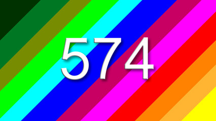 574 colorful rainbow background year number