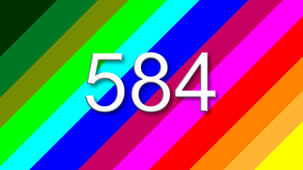 584 colorful rainbow background year number